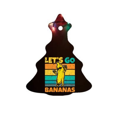 Retro Vintage Funny Banana Meme Let Go Banana Rocker Bananas Ceramic Tree Ornament