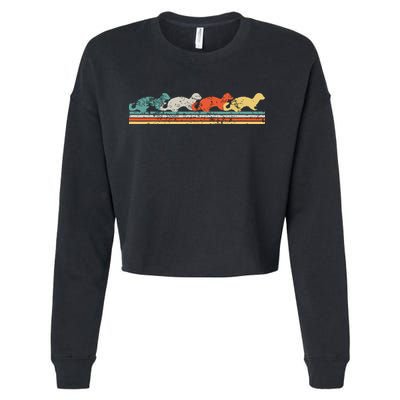 Retro Vintage Ferret Cropped Pullover Crew