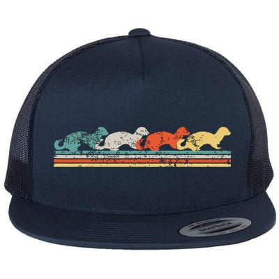 Retro Vintage Ferret Flatbill Hat