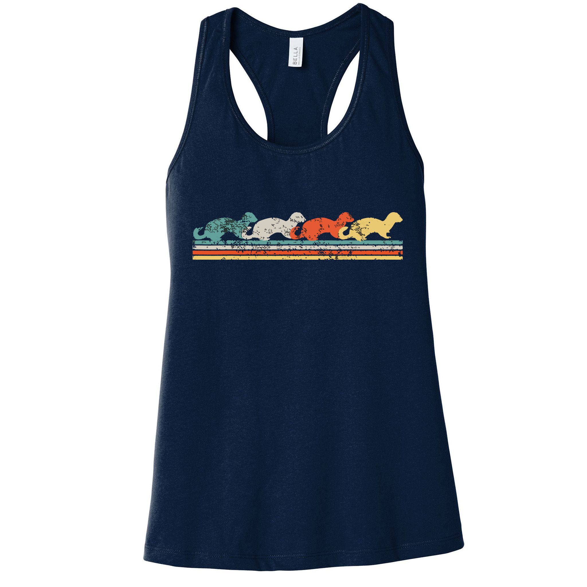 Retro Vintage Ferret Womens Tank Top