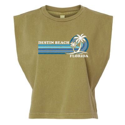 Retro Vintage Family Vacation Florida Destin Beach Garment-Dyed Women's Muscle Tee