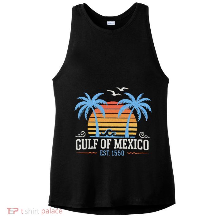 Retro Vintage Gulf Of Mexico Est 1550 Ideal Beach Wear Ladies PosiCharge Tri-Blend Wicking Tank