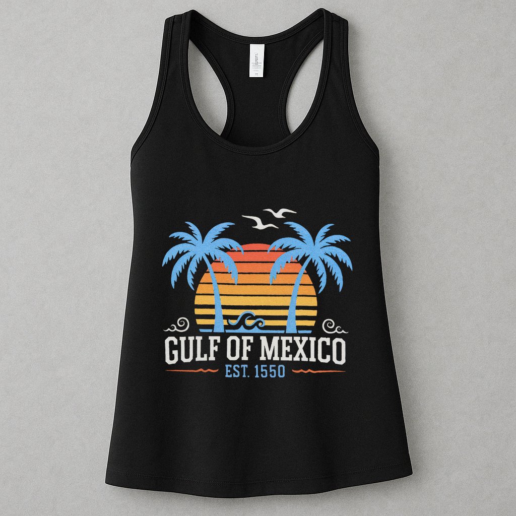 Retro Vintage Gulf Of Mexico Est 1550 Ideal Beach Wear Womens Tank Top