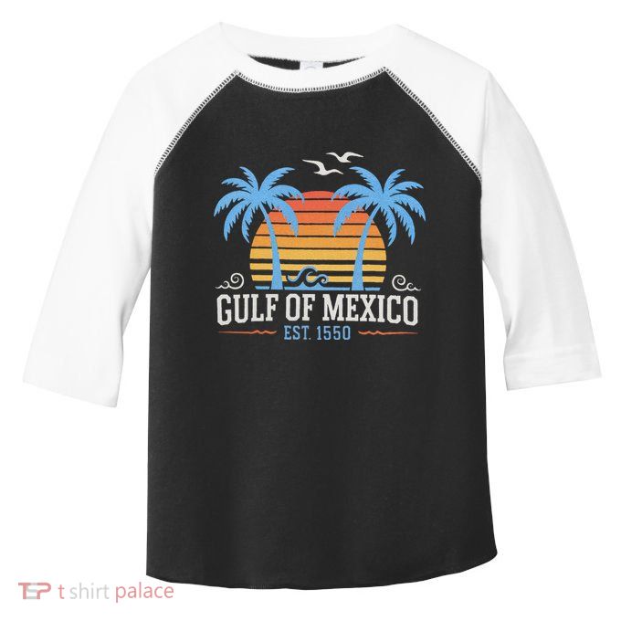 Retro Vintage Gulf Of Mexico Est 1550 Ideal Beach Wear Toddler Fine Jersey T-Shirt