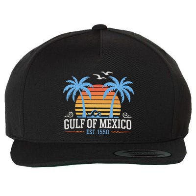 Retro Vintage Gulf Of Mexico Est 1550 Ideal Beach Wear Wool Snapback Cap