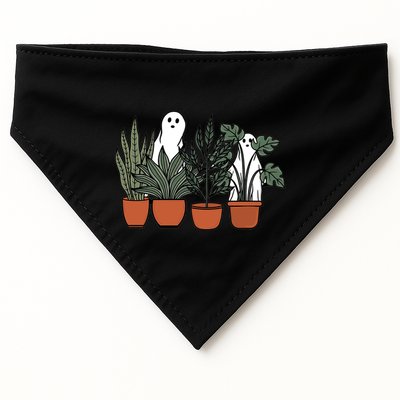 Retro Vintage Ghost Plant Lady Halloween Plants And Ghosts Funny Gift USA-Made Doggie Bandana