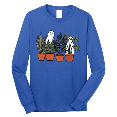 Retro Vintage Ghost Plant Lady Halloween Plants And Ghosts Funny Gift Long Sleeve Shirt