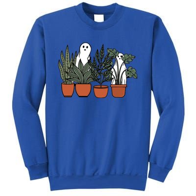 Retro Vintage Ghost Plant Lady Halloween Plants And Ghosts Funny Gift Sweatshirt