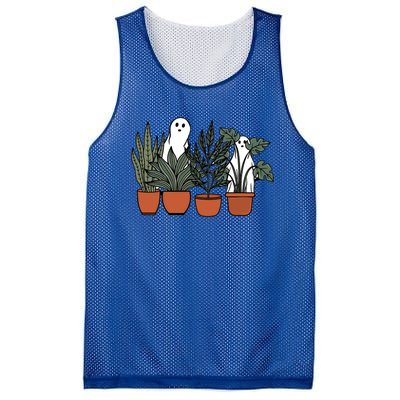 Retro Vintage Ghost Plant Lady Halloween Plants And Ghosts Funny Gift Mesh Reversible Basketball Jersey Tank