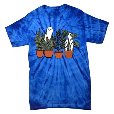 Retro Vintage Ghost Plant Lady Halloween Plants And Ghosts Funny Gift Tie-Dye T-Shirt