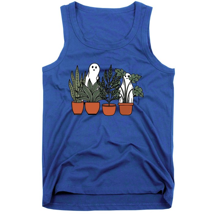 Retro Vintage Ghost Plant Lady Halloween Plants And Ghosts Funny Gift Tank Top