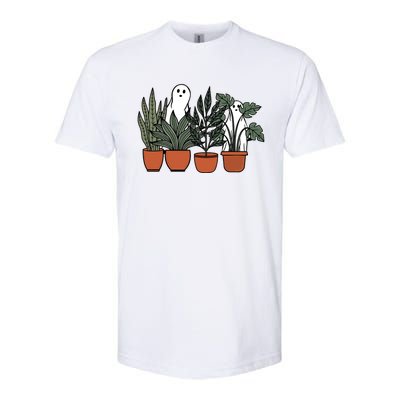 Retro Vintage Ghost Plant Lady Halloween Plants And Ghosts Funny Gift Softstyle CVC T-Shirt