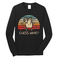 Retro Vintage Guess What Chicken Butt Funny Long Sleeve Shirt