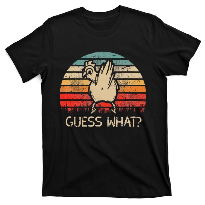 Retro Vintage Guess What Chicken Butt Funny T-Shirt