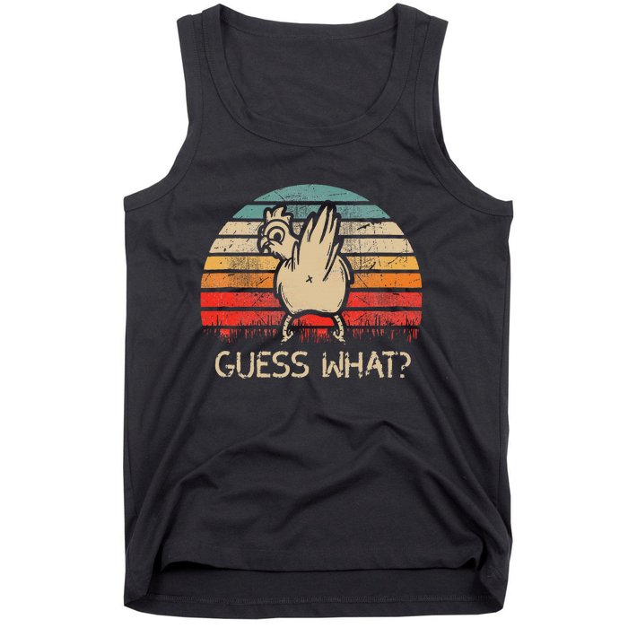 Retro Vintage Guess What Chicken Butt Funny Tank Top