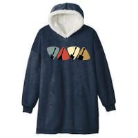 Retro Vintage Guitar Pick Player Guitarist Bassist Musician Hooded Wearable Blanket