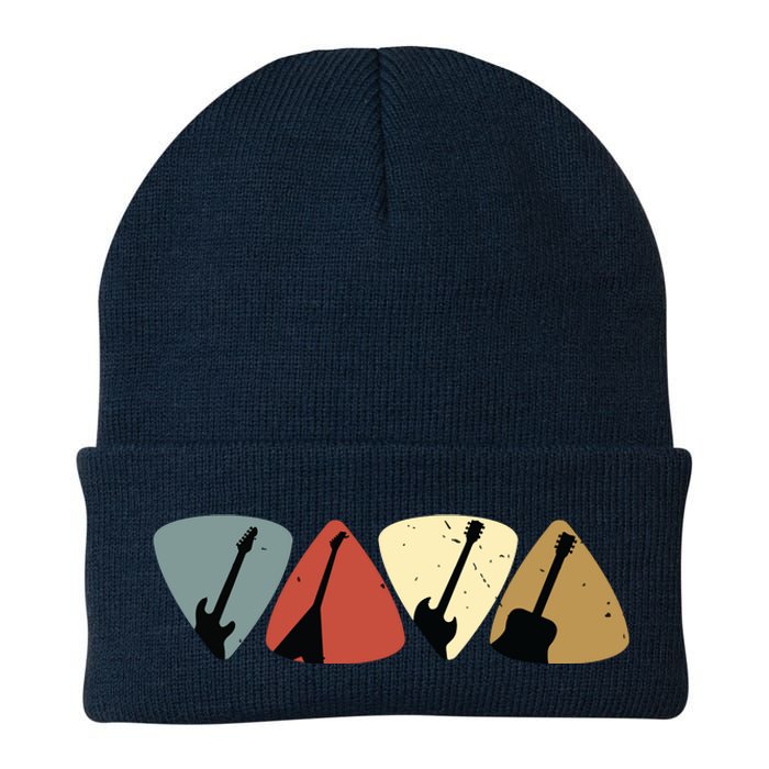 Retro Vintage Guitar Pick Player Guitarist Bassist Musician Knit Cap Winter Beanie