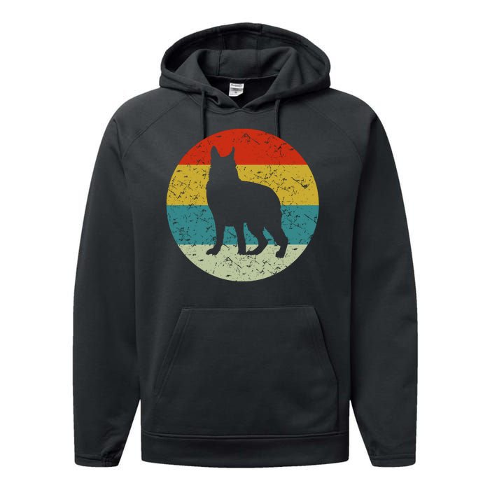 Retro Vintage German Shepherd Performance Fleece Hoodie