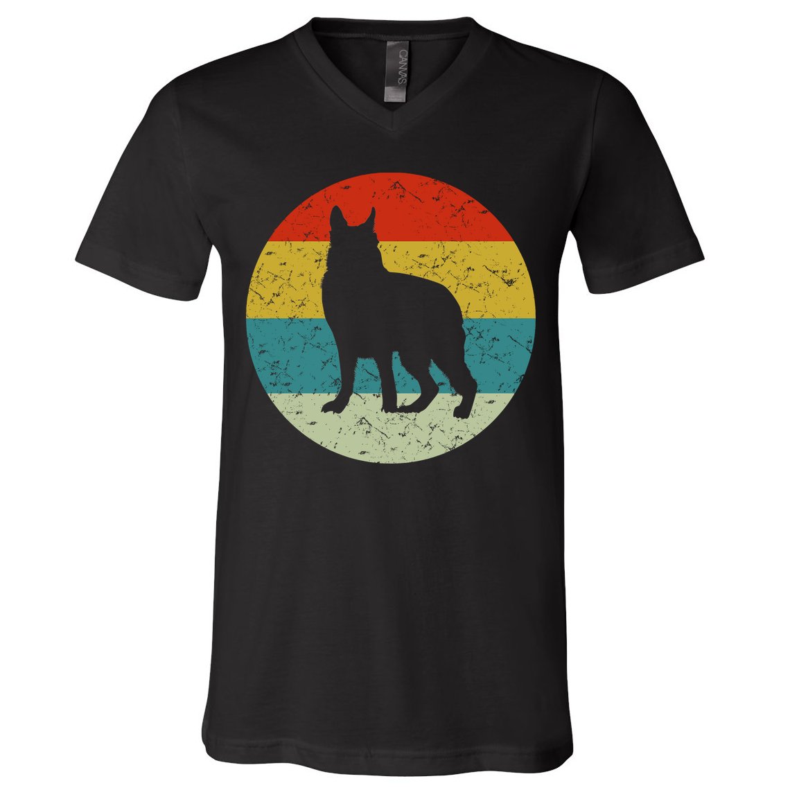 Retro Vintage German Shepherd V-Neck T-Shirt