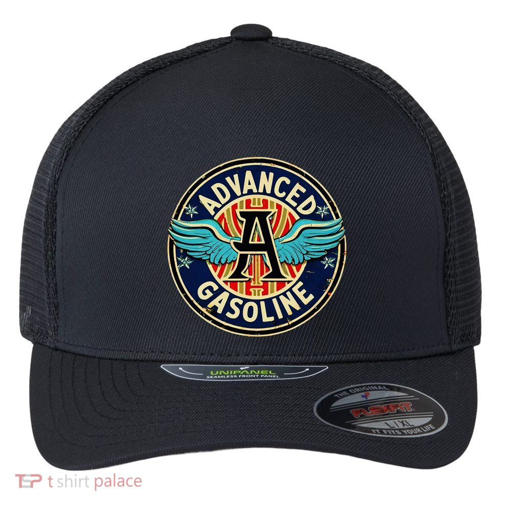 Retro Vintage Gas Station Advanced Gasoline Motor Oil Car Flexfit Unipanel Trucker Cap
