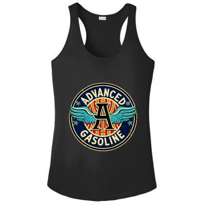 Retro Vintage Gas Station Advanced Gasoline Motor Oil Car Ladies PosiCharge Competitor Racerback Tank