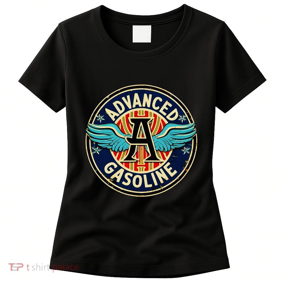 Retro Vintage Gas Station Advanced Gasoline Motor Oil Car Womens T-Shirt