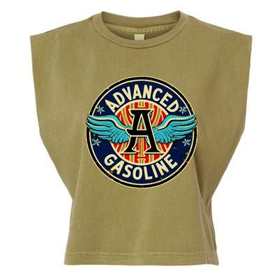 Retro Vintage Gas Station Advanced Gasoline Motor Oil Car Garment-Dyed Women's Muscle Tee