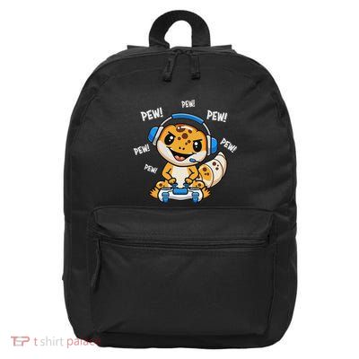 Reptile Video Gamer Leopard Gecko Lover 16 in Basic Backpack