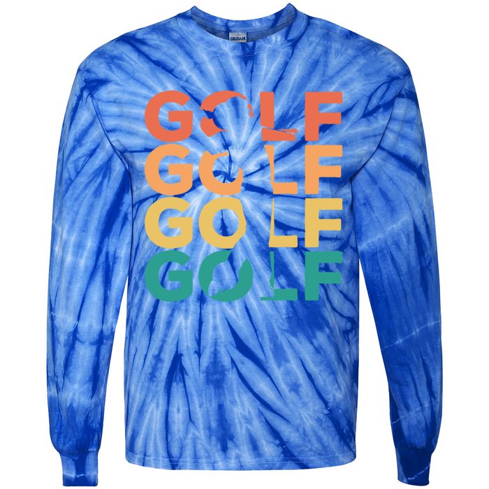 Retro Vintage Golfing Gift For Golfers Funny Gift Tie-Dye Long Sleeve Shirt