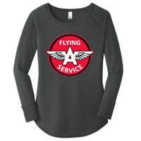 Retro Vintage Gas Station Flying A Service Motor Oil Car Women's Perfect Tri Tunic Long Sleeve Shirt