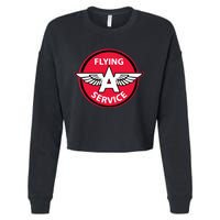 Retro Vintage Gas Station Flying A Service Motor Oil Car Cropped Pullover Crew