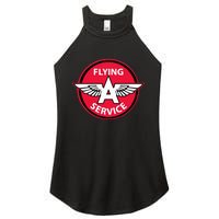 Retro Vintage Gas Station Flying A Service Motor Oil Car Women's Perfect Tri Rocker Tank