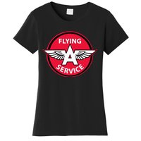 Retro Vintage Gas Station Flying A Service Motor Oil Car Women's T-Shirt