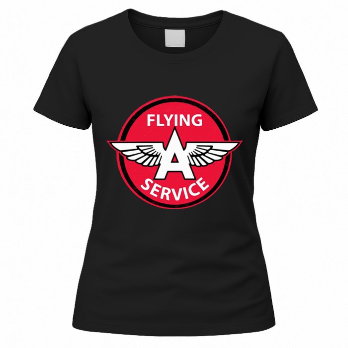 Retro Vintage Gas Station Flying A Service Motor Oil Car Women's T-Shirt