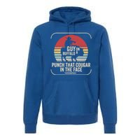 Retro Vintage Guy On A Buffalo Possum Possee Cool Gift Premium Hoodie