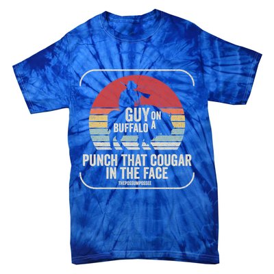 Retro Vintage Guy On A Buffalo Possum Possee Cool Gift Tie-Dye T-Shirt