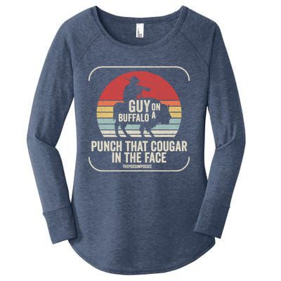 Retro Vintage Guy On A Buffalo Possum Possee Cool Gift Women's Perfect Tri Tunic Long Sleeve Shirt