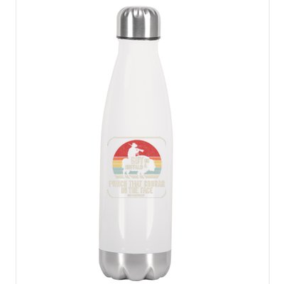 Retro Vintage Guy On A Buffalo Possum Possee Cool Gift Stainless Steel Insulated Water Bottle