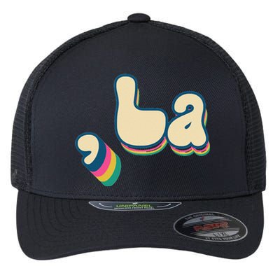 Retro Vintage Groovy Comma La Kammala Funny Political Flexfit Unipanel Trucker Cap