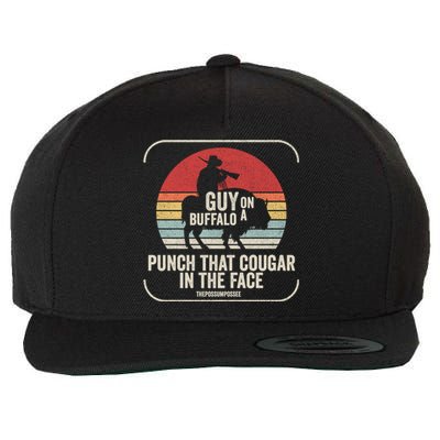 Retro Vintage Guy On A Buffalo Possum Possee Cool Gift Wool Snapback Cap