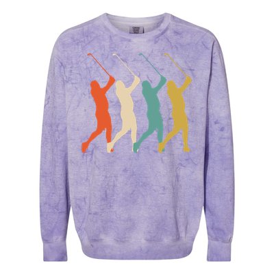 Retro Vintage Golf Lover Colorblast Crewneck Sweatshirt