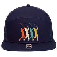 Retro Vintage Golf Lover 7 Panel Mesh Trucker Snapback Hat