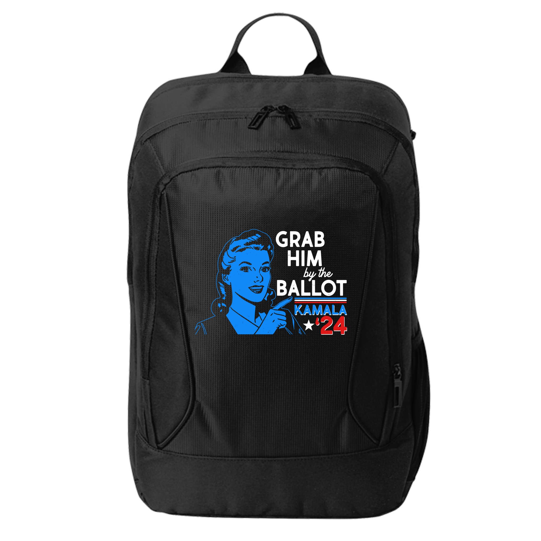 Retro Vintage Grab Him The Ballot Kamala Harris 2024 City Backpack