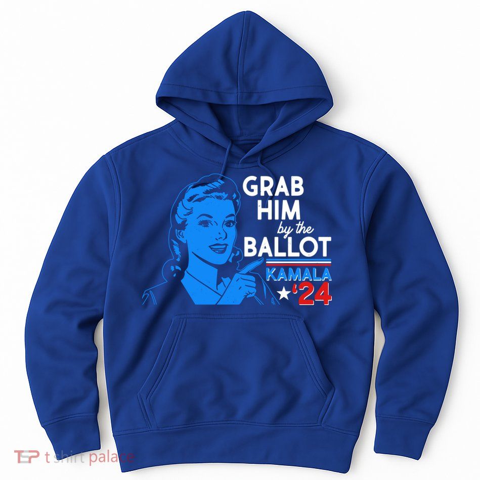 Retro Vintage Grab Him The Ballot Kamala Harris 2024 Hoodie