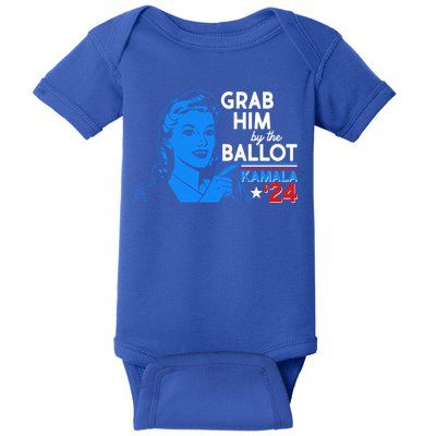 Retro Vintage Grab Him The Ballot Kamala Harris 2024 Baby Bodysuit