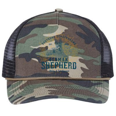 Retro Vintage Ger Shepherd Gift Retro Rope Trucker Hat Cap