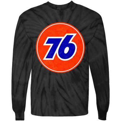 Retro Vintage GasStation Union 76 Motor Oil Car Bikes Garage Tie-Dye Long Sleeve Shirt