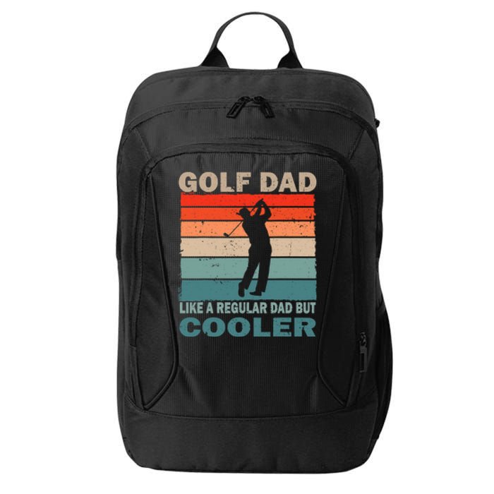 Retro Vintage Golf Player Dad Golf Father's Day Gift For Dad City Backpack