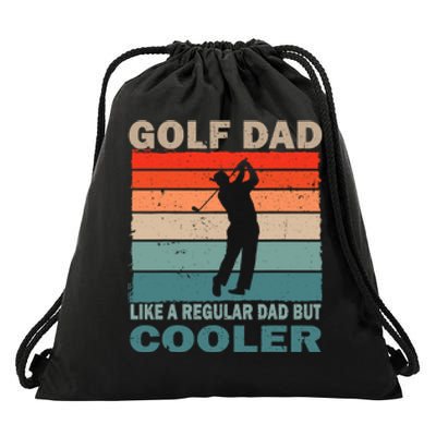 Retro Vintage Golf Player Dad Golf Father's Day Gift For Dad Drawstring Bag