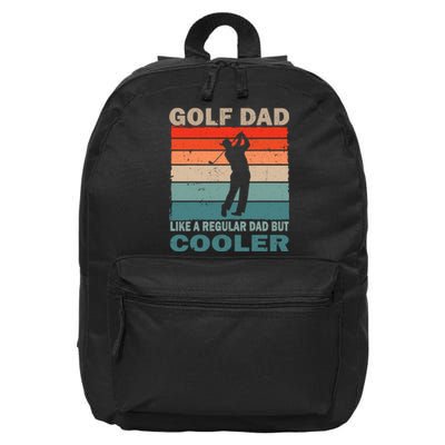 Retro Vintage Golf Player Dad Golf Father's Day Gift For Dad 16 in Basic Backpack